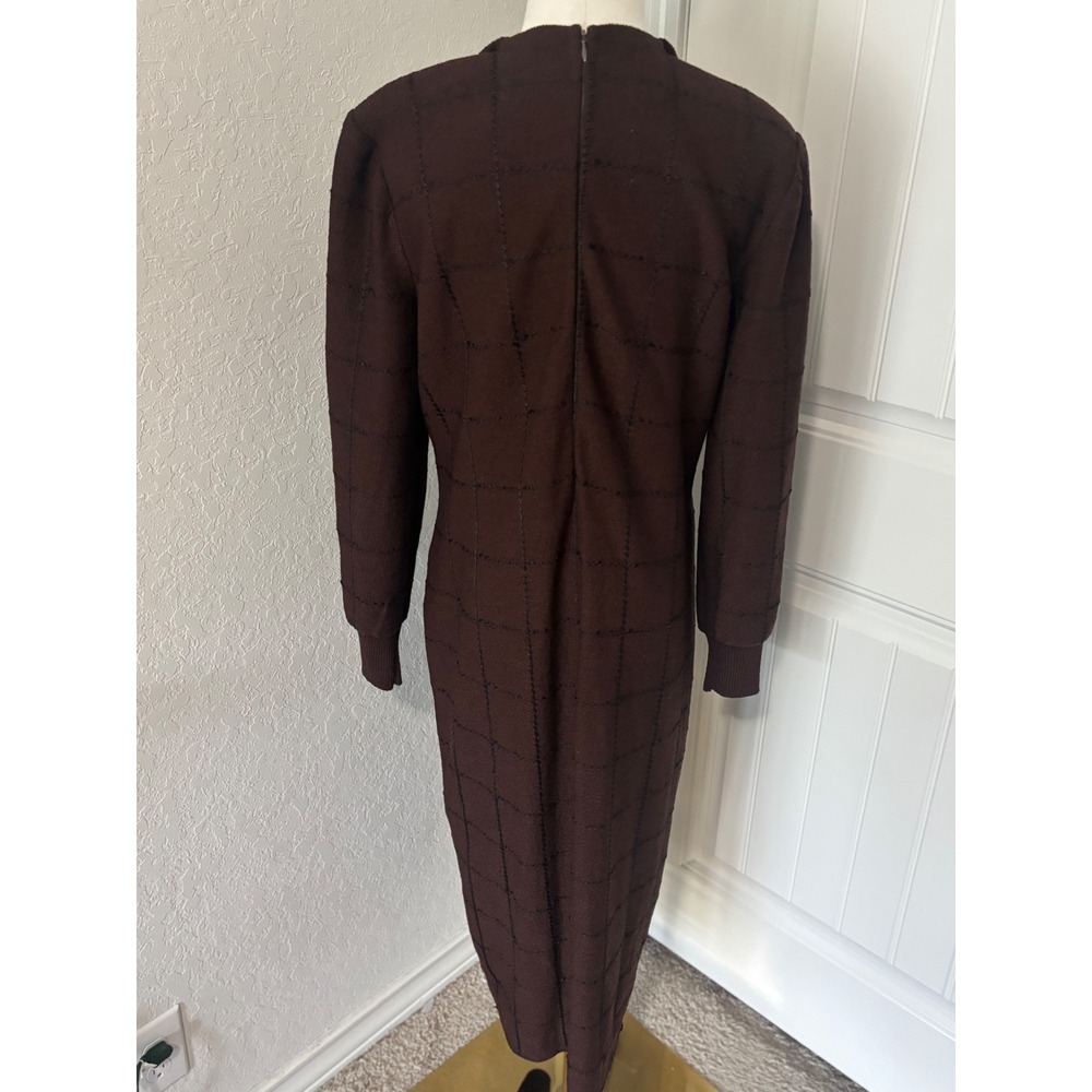 The Michael Collection Knit Dress Plaid Gold Button Front XL 75% wool - Picture 3 of 5
